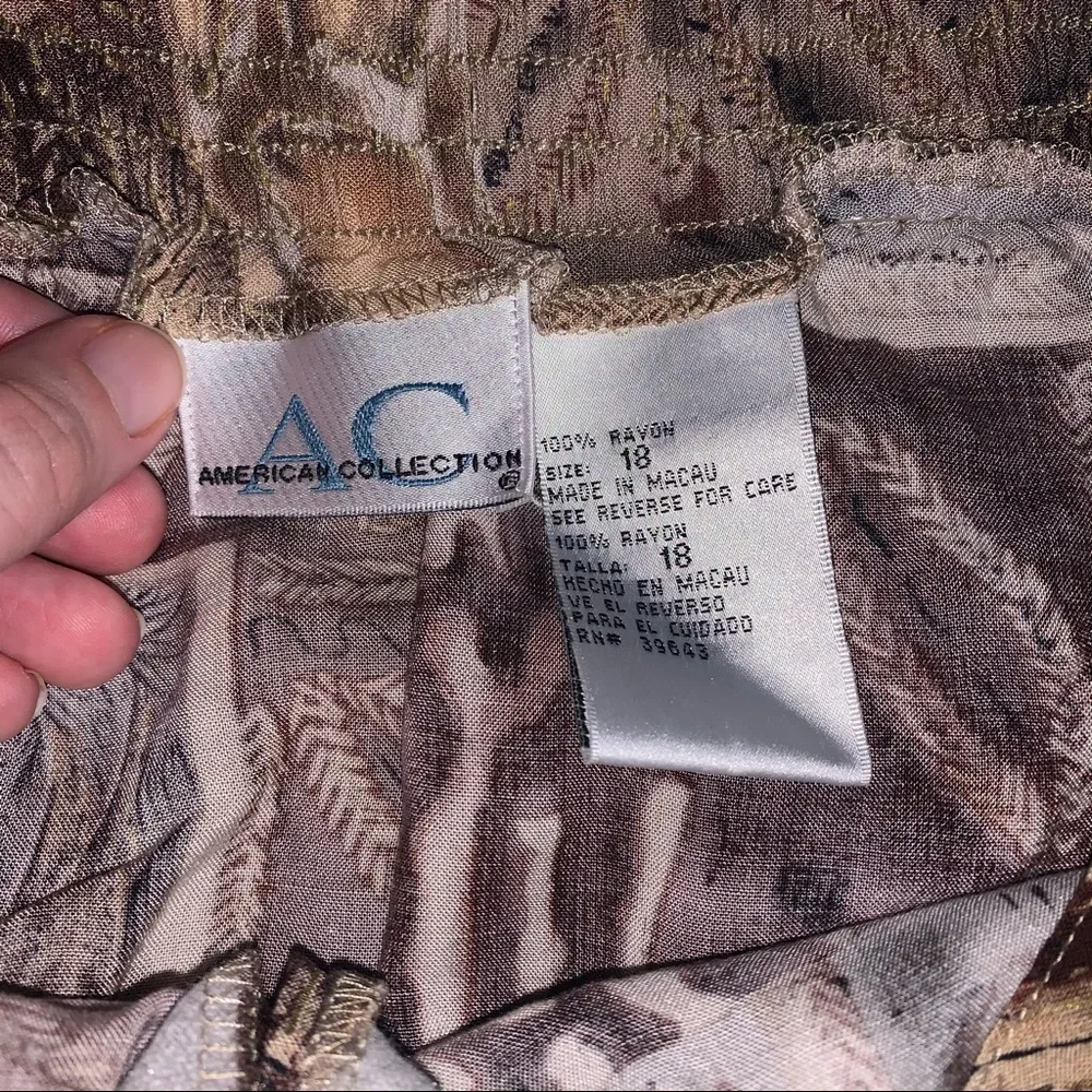 Vintage 90s Giraffe Safari Button Down Maxi Skirt AC American Collection - Picture 5 of 5
